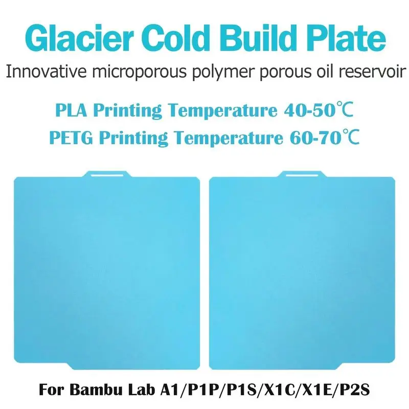 Kühlplatte für Bambu Lab X2D/P2S/X1/P1P/A1 Serie 256x256mm Federstahl Doppelseitige Druckplatte Bambulab Bauplatte 3D-Drucker