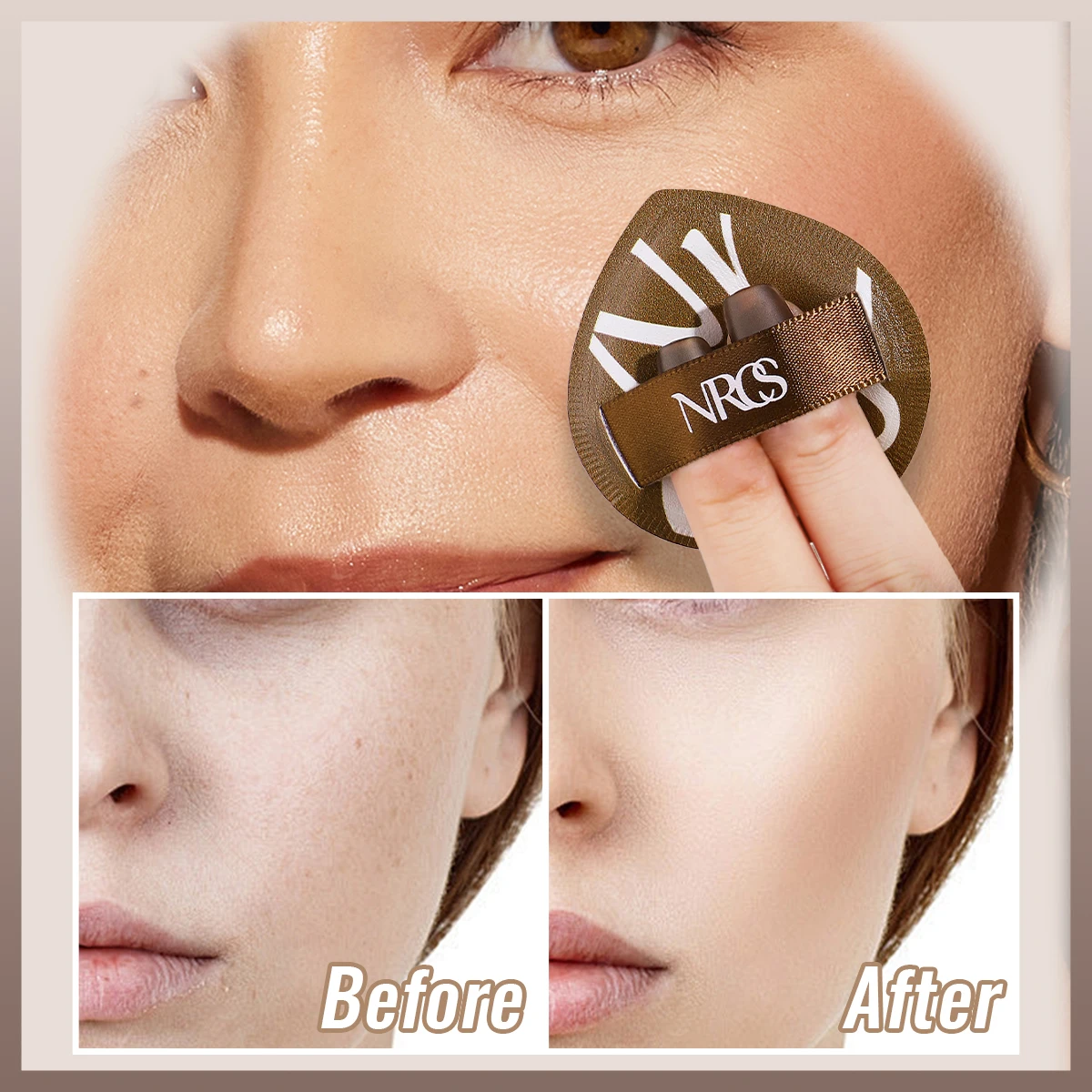 5 قطع بدلة منتفخة، رطبة وجافة، مادة ناعمة، مكياج سريع يومي، مكياج مناسب للمبتدئين، سهل الحمل.