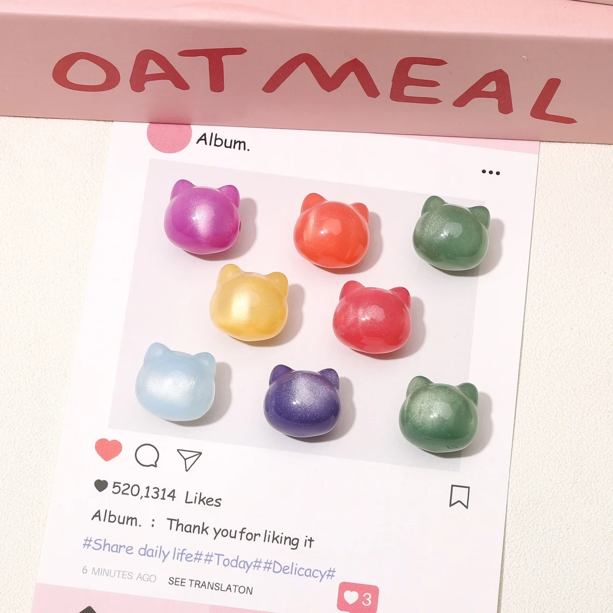 1-7Pcs 15x16mm UV Photochromic White Resin Cute Cat Head Shape Beads For DIY Jewelry Making Bracelet Necklace Earrings Keychain - view 4