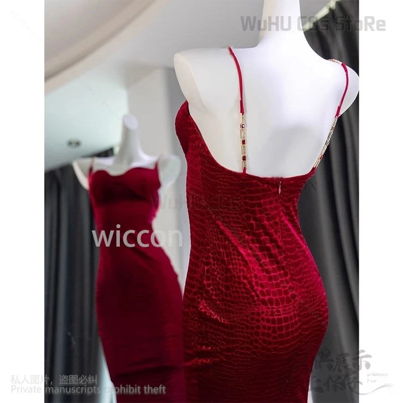 2025 Christmas Costume Evening Dresses Cosplay Anime Sexy Woman Girls For New Year Choker Pearl Props For Halloween Customized