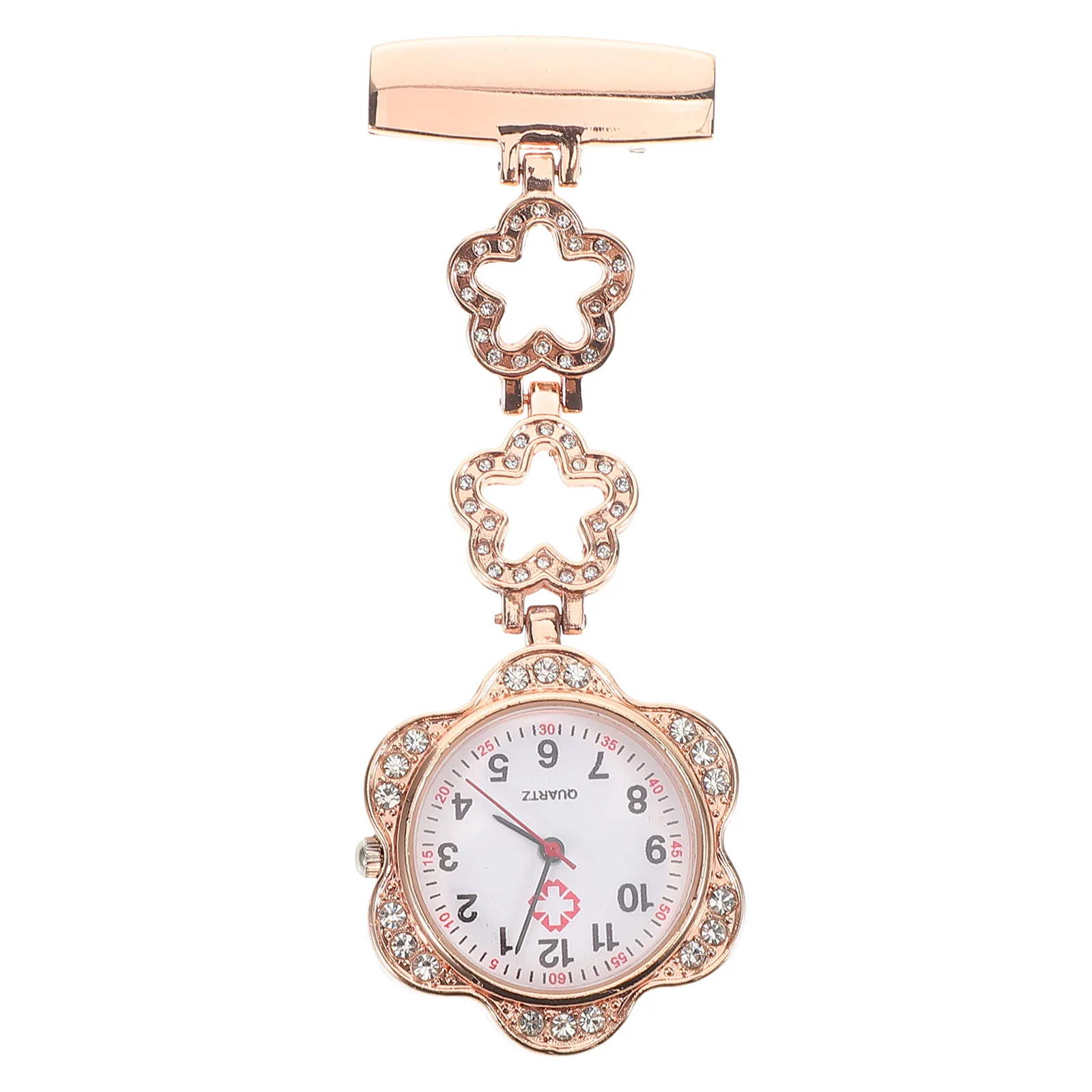 

Rose Nurse Brooch Watch Zinc Alloy on Lapel Pocket Watch for Lady Medical Students Exam