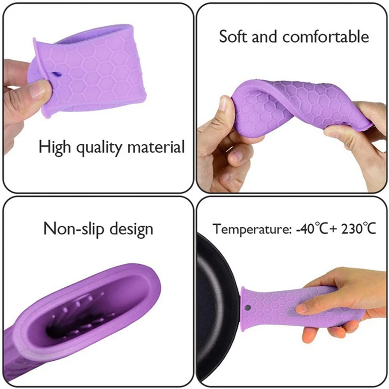 Silicone Hot Handle Holder, Cast Iron Frying Pan Holder, Rubber Pan Handle Holder Potholder Cast Iron Skillet Grip Sleeve Cover