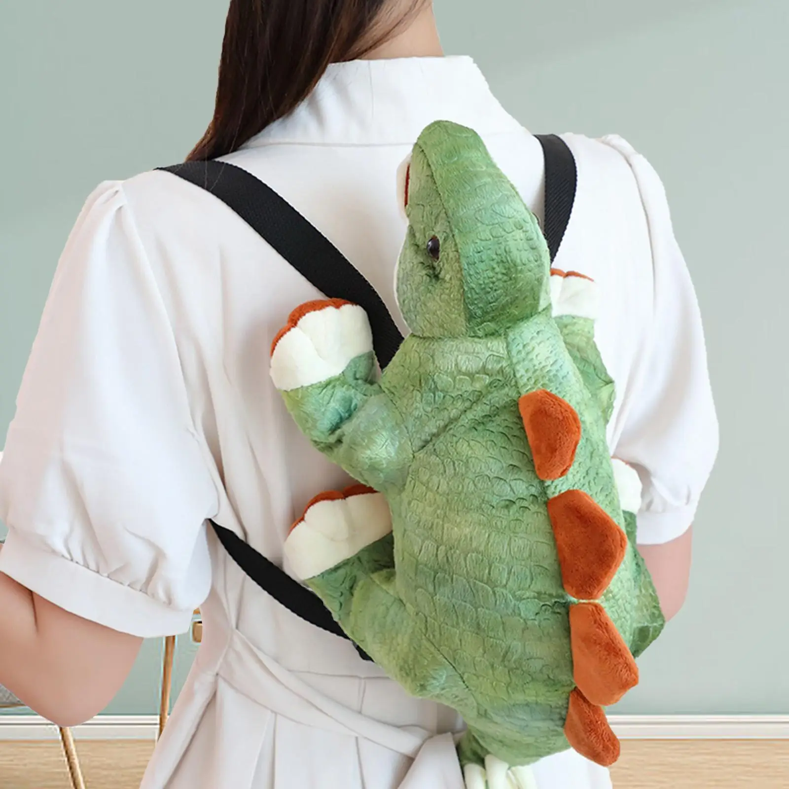 Dinosaur Plush Backpack with Zipper Dinosaur Bag for Dating Vacation Travel