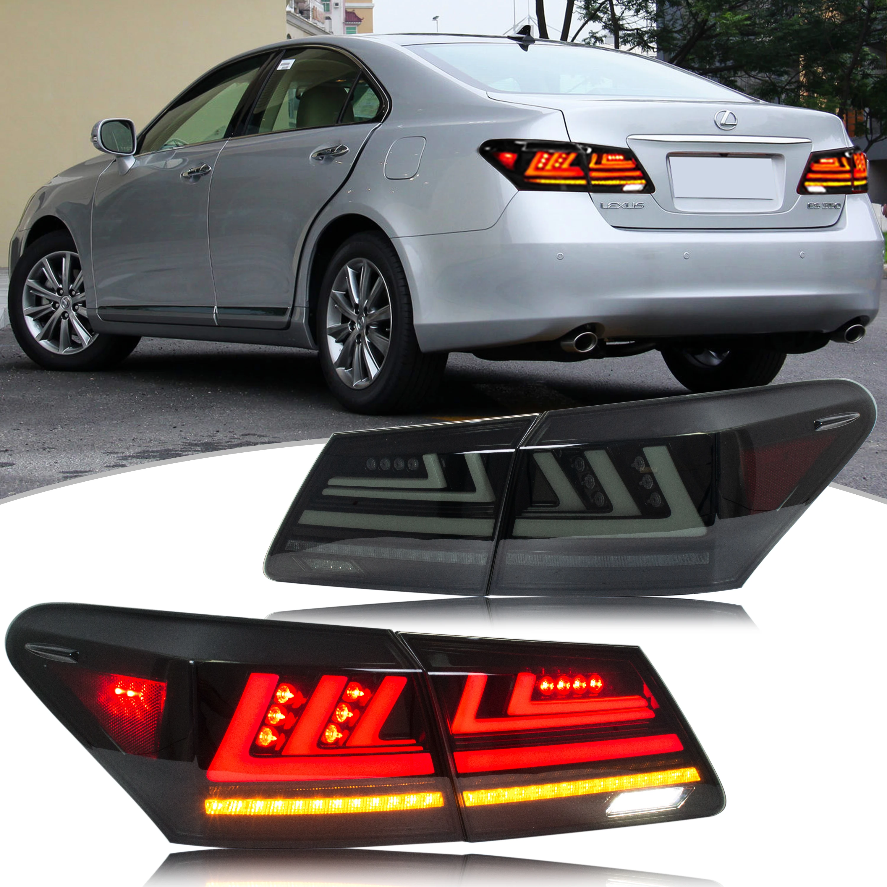 

LED Facelift Tail Lights for Lexus ES350 ES330 2006-2012 Rear Lamps Start-up Animation Sequential Signal Replacement Kit Assembl