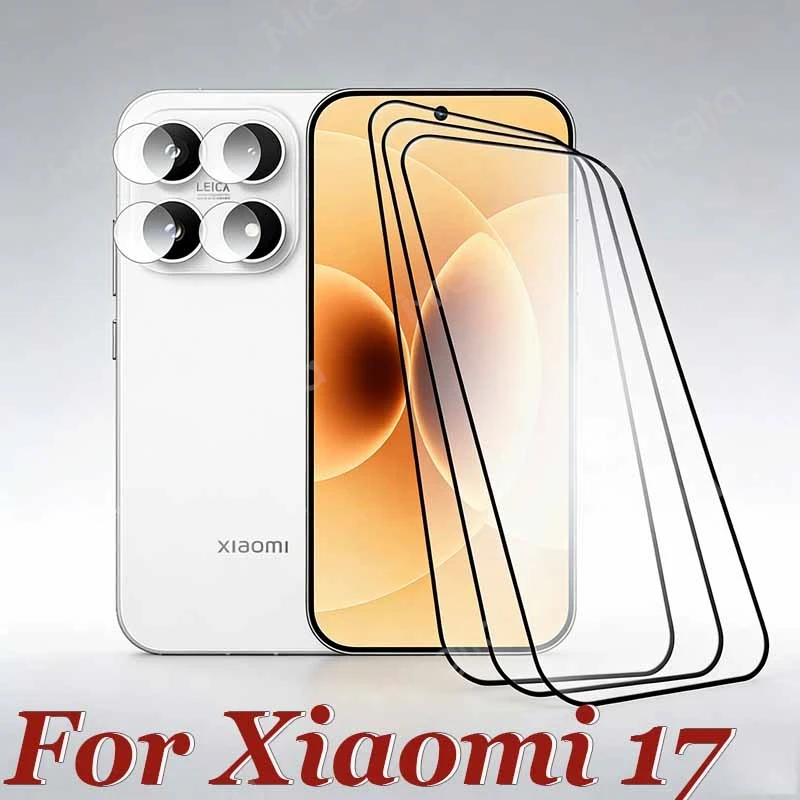 

Full Glue For Xiaomi 17 Smartphone Screen Glass Protector 9H Clear Anti-Scratch Shockproof Front Cover film With Soft lens film
