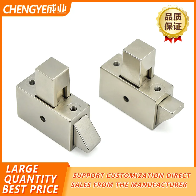 Metal press to open impact type latch lock, both inside and outside to open the latch