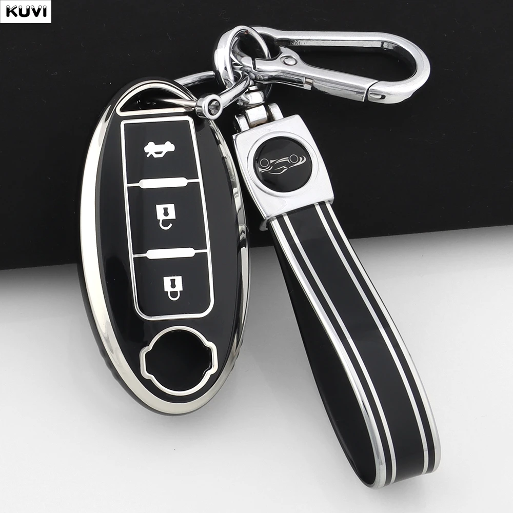 3 Buttons TPU Car Remote Key Case Cover Shell Fob For Nissan Qashqai Juke J10 J11 X-Trail T32 T31 Kicks Tiida Pathfinder Note