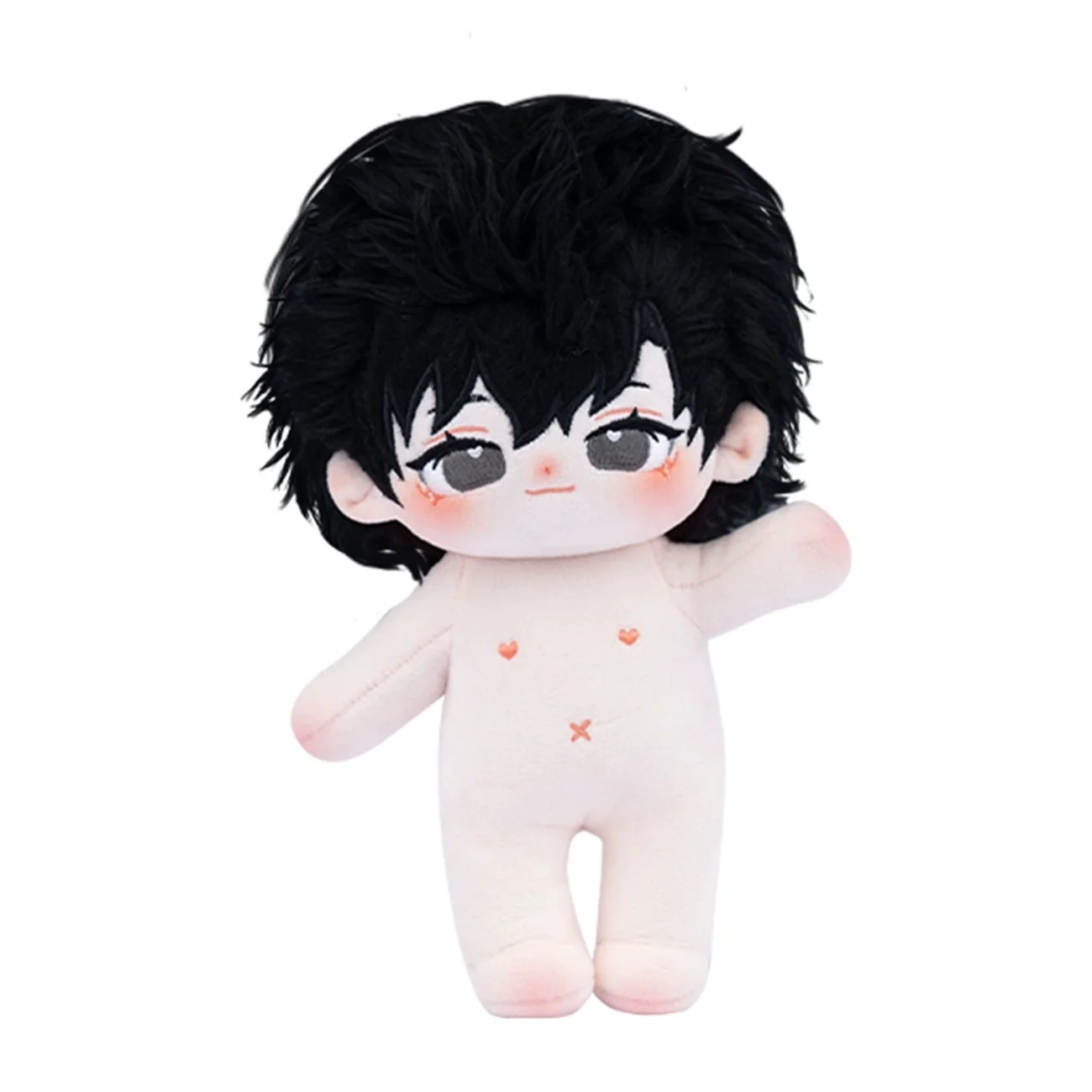 Kpop Genki Idol Sart Sweet Smile Black Hair Stuffed Plushie Plush 20cm Doll Body Clothes Clothing Toy MN Sa