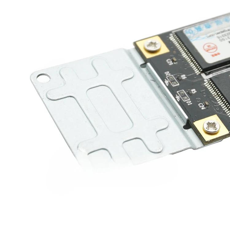 Msata mini pcie SSD wireless network card with half-height to full-height iron bracket with screws.