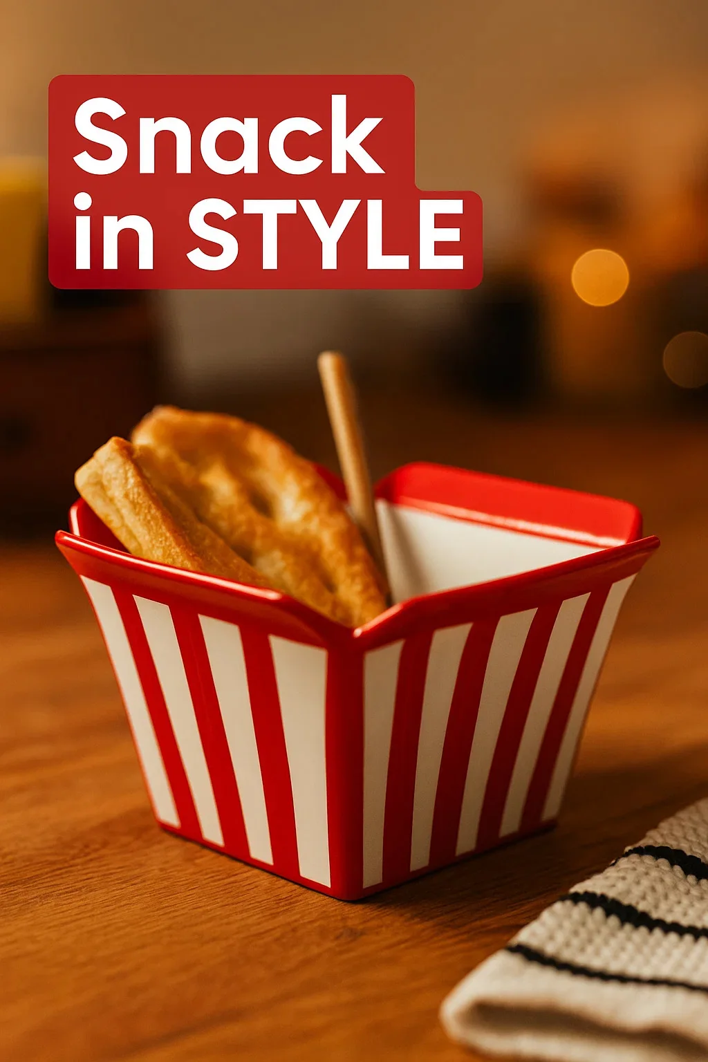 Cinema Popcorn & French Fries Box‑Shaped Ceramic Bowl –6 Inch Square Flared Rim, Snacks, Desserts, Party Serving