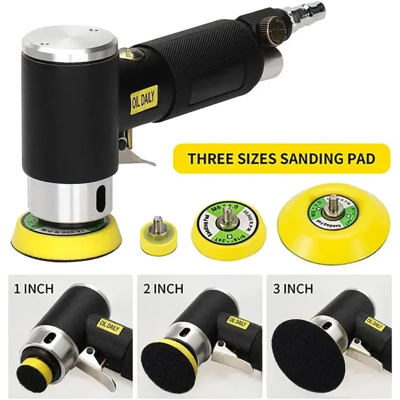 

Случайный орбитальный воздушный шлифовальный станок 1 "/2"/3" Мини-пневматический шлифовальный станок для полировки автомобиля Высокоскоростной шлифовальный станок с пневматическим приводом