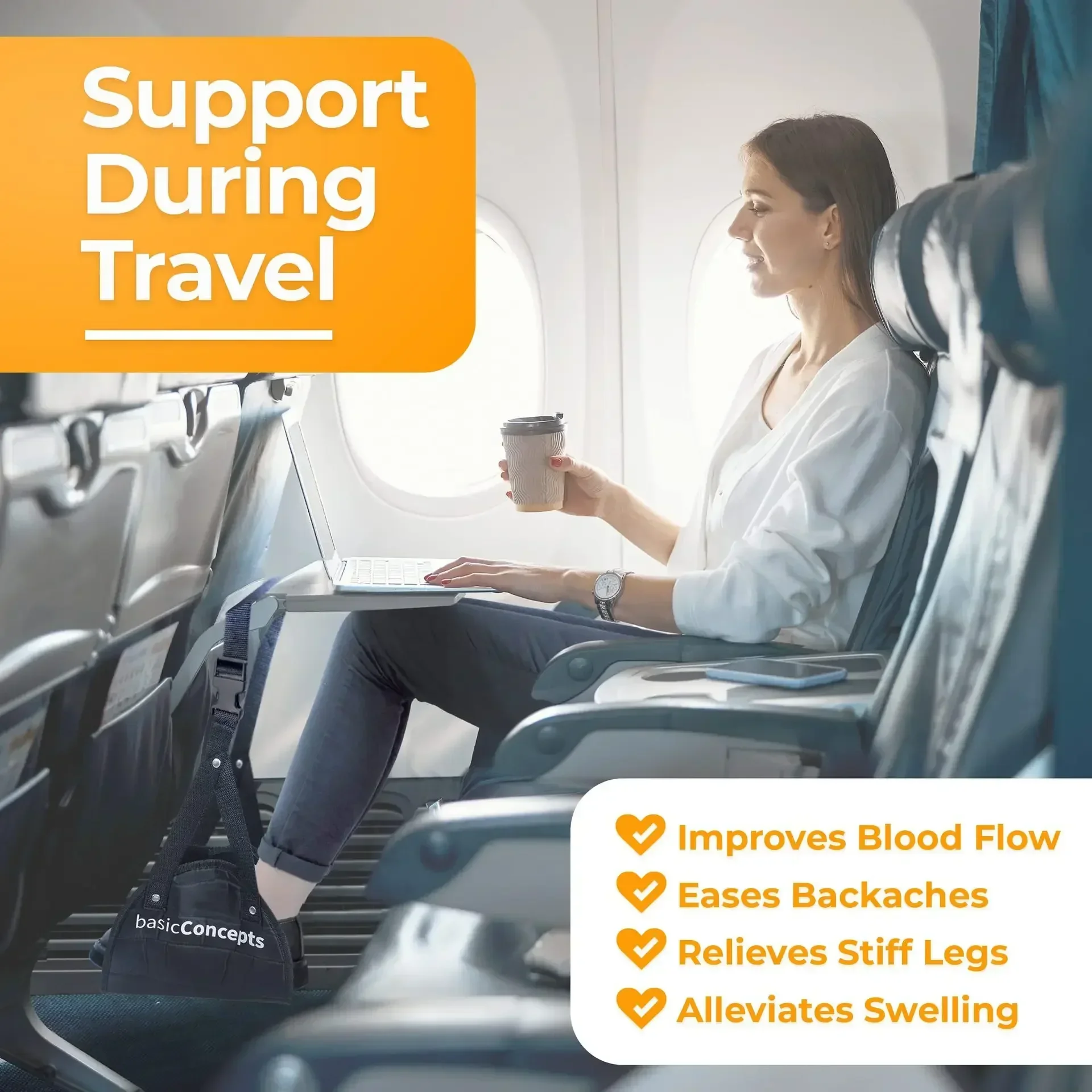 Hamac à pieds réglable pour voyage, voiture, assistance d'avion, face de bureau, coussin de pied de soutien de jambe simple, hamac à pieds