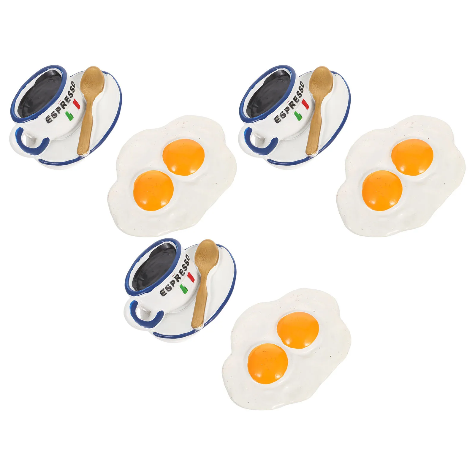 

6Pcs 3D Food Refrigerator Magnets Realistic Resin Poached Egg Coffee Magnet Set for Kitchen Fridge Locker Whiteboard