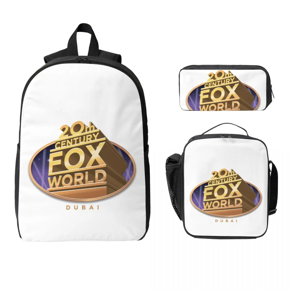 

20th Century Fox Backpack Student Boys Girls BookBag School Bag Computer Shoulder Bags 3ps Insulated Lunch Bag Pencil Case