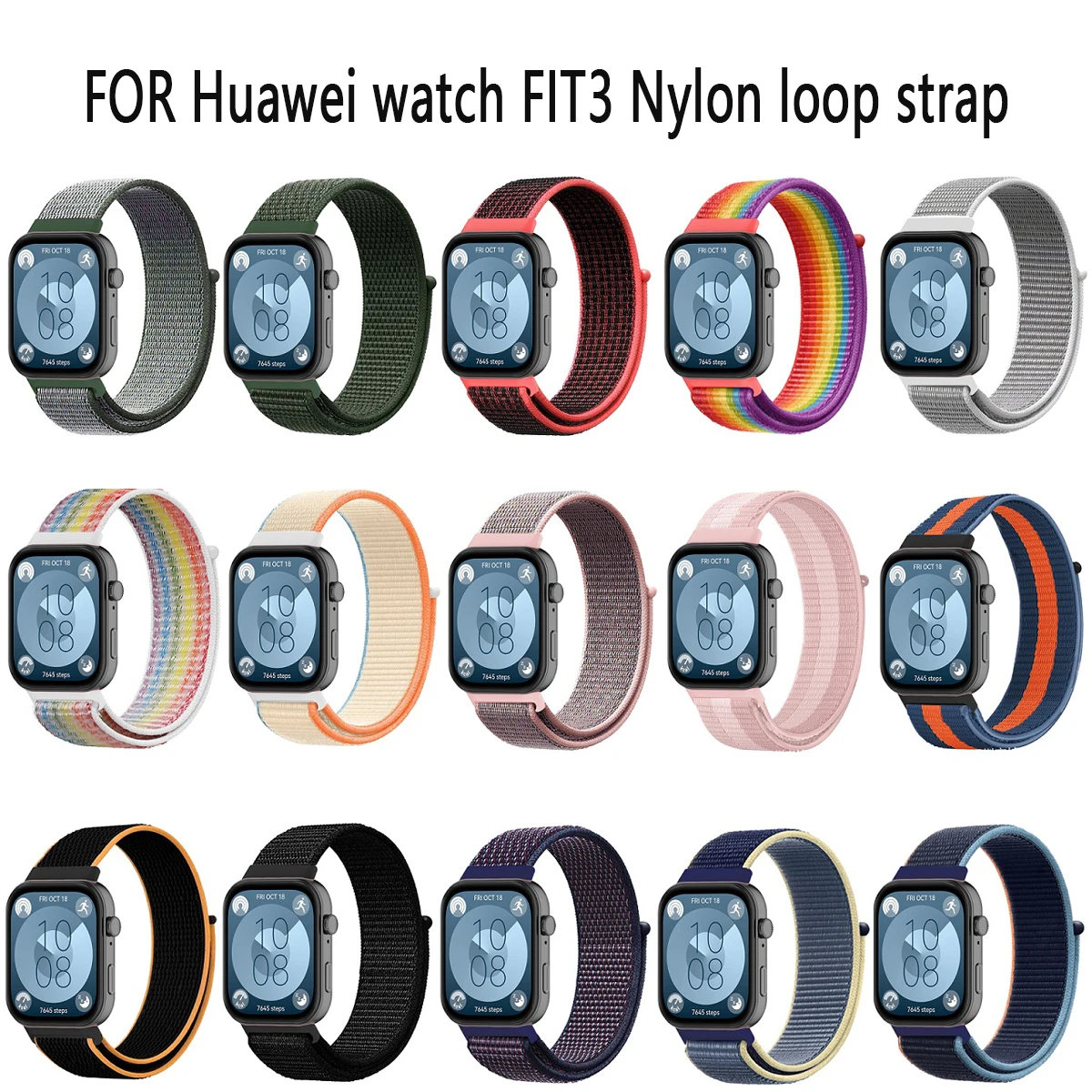 Ремешок нейлоновый Плетеный для часов Huawei Watch FIT3, сменный Браслет с плетеной застежкой, аксессуары для смарт-часов, 22 мм