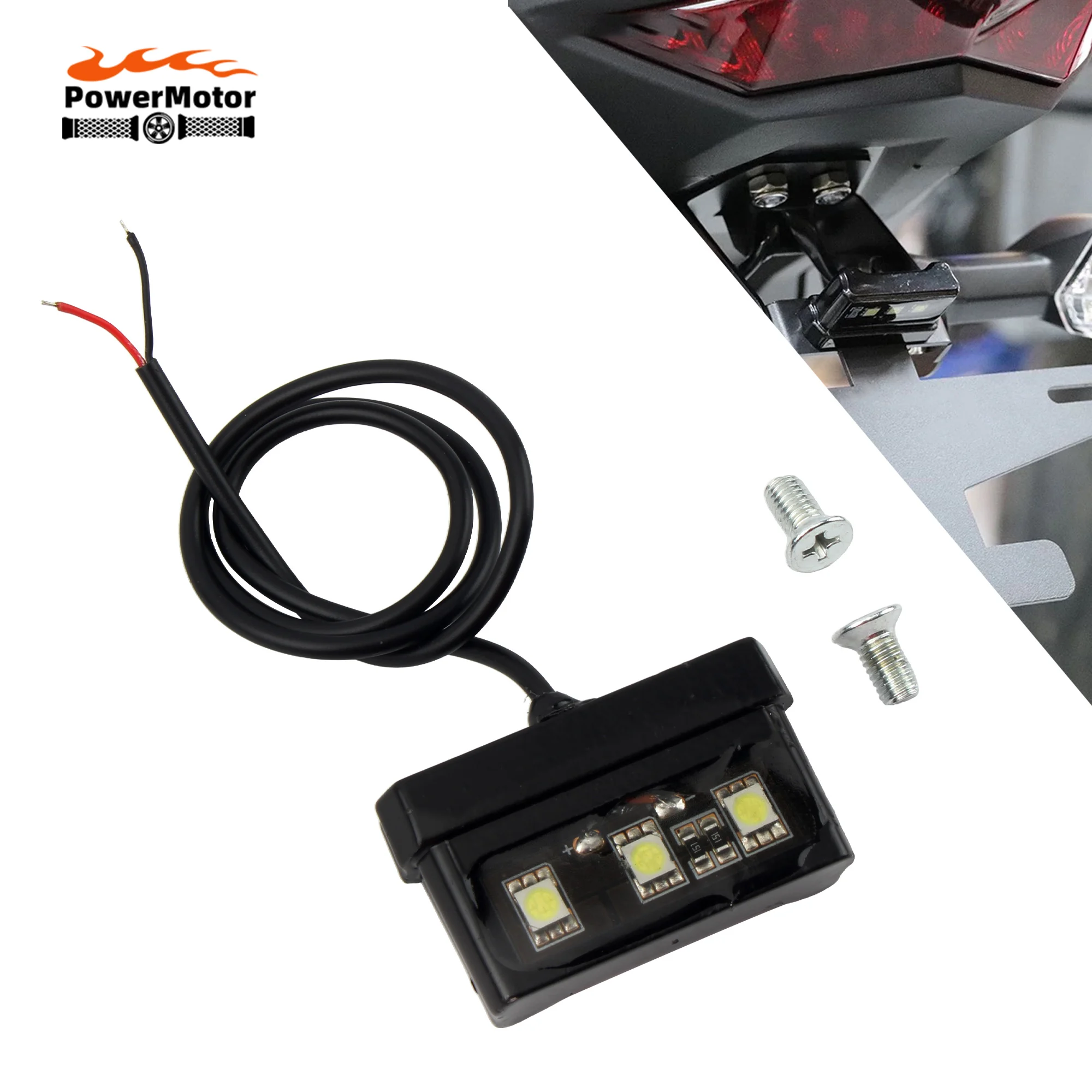 

2013-2023 Motorcycle License 3 LED Mini Plate Light For Yamaha MT-07/FZ-07 Moto License Plate Light Decorative Lamp