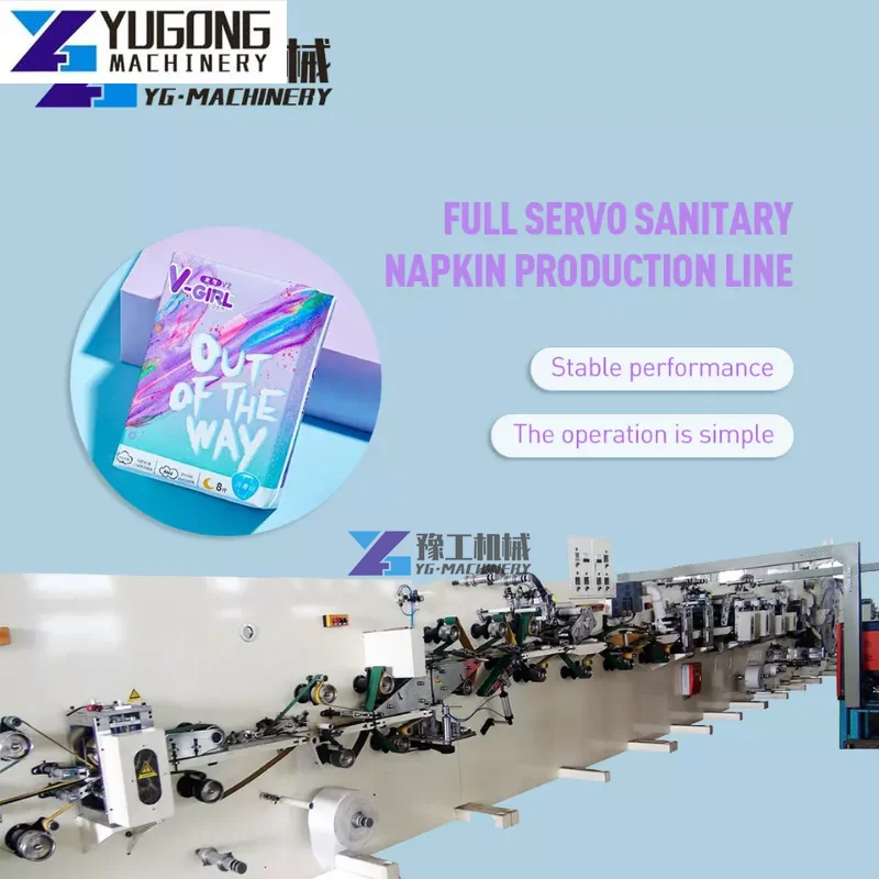 Top Machinery Full Servo Automatic Sanitary Napkin Pad Production Line Standard Lady Making Napkin Packing Production Line