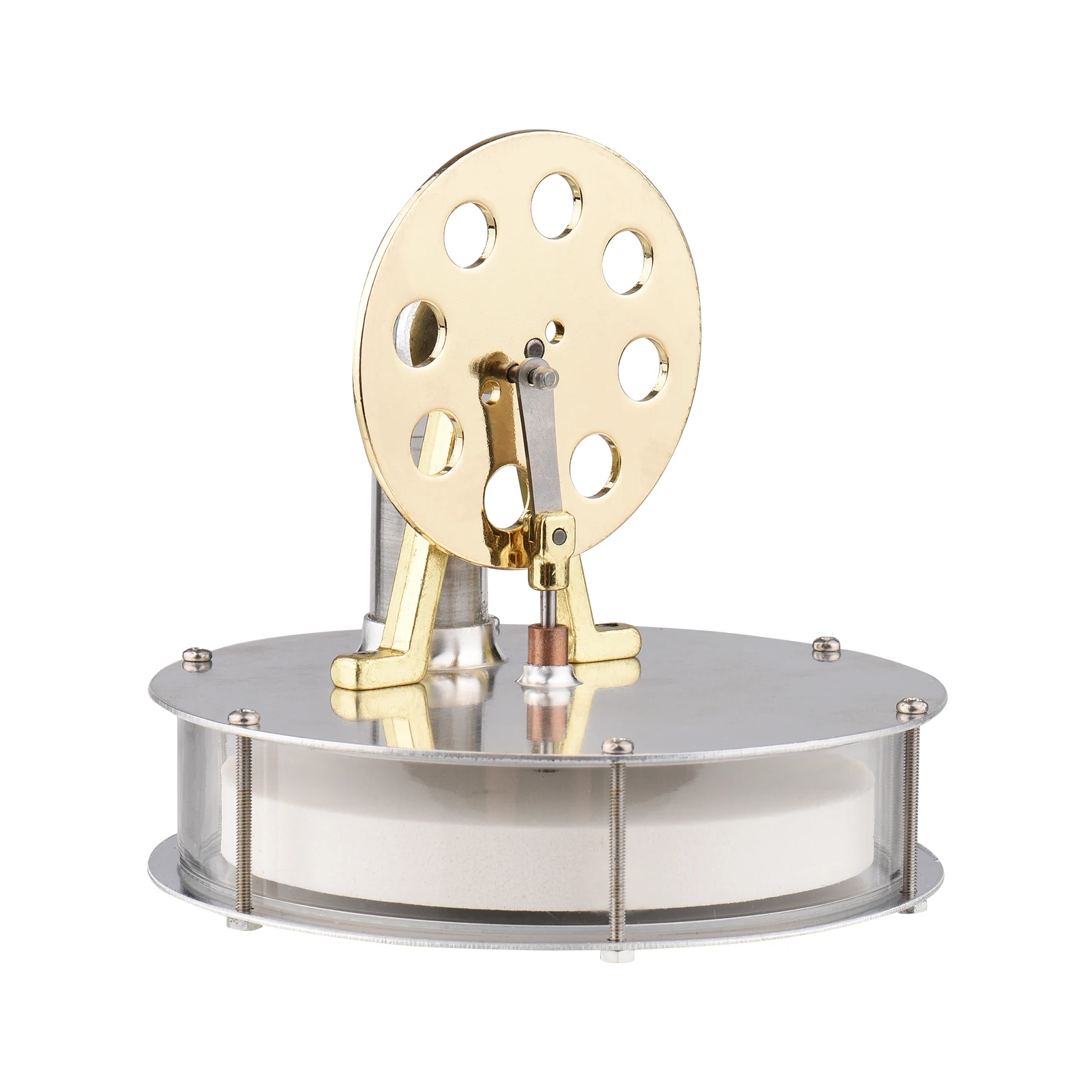 Low Temperature Stirling Engine Assembled Electricity Generator Heat Experiment Physical Generator Model with Flywheel Design