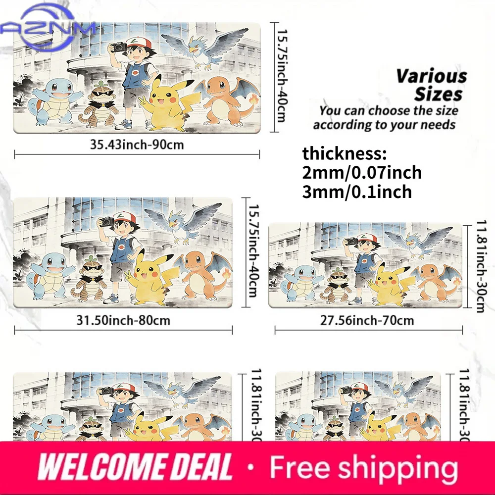 

Green Field Ash Hugs Pikachu Large Gaming Mouse Pad Non-Slip Rubber Washable Desk Mat