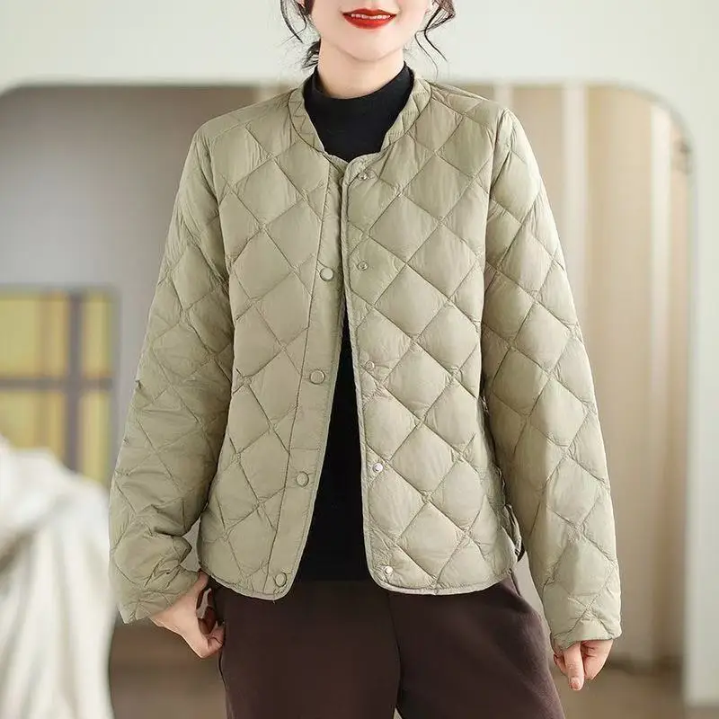 Down Cotton-Padded Jacket Women's Autumn Winter 2025New Warm Cotton Padded Coat Mother Short Outerwear Light Thin Outcoat Female