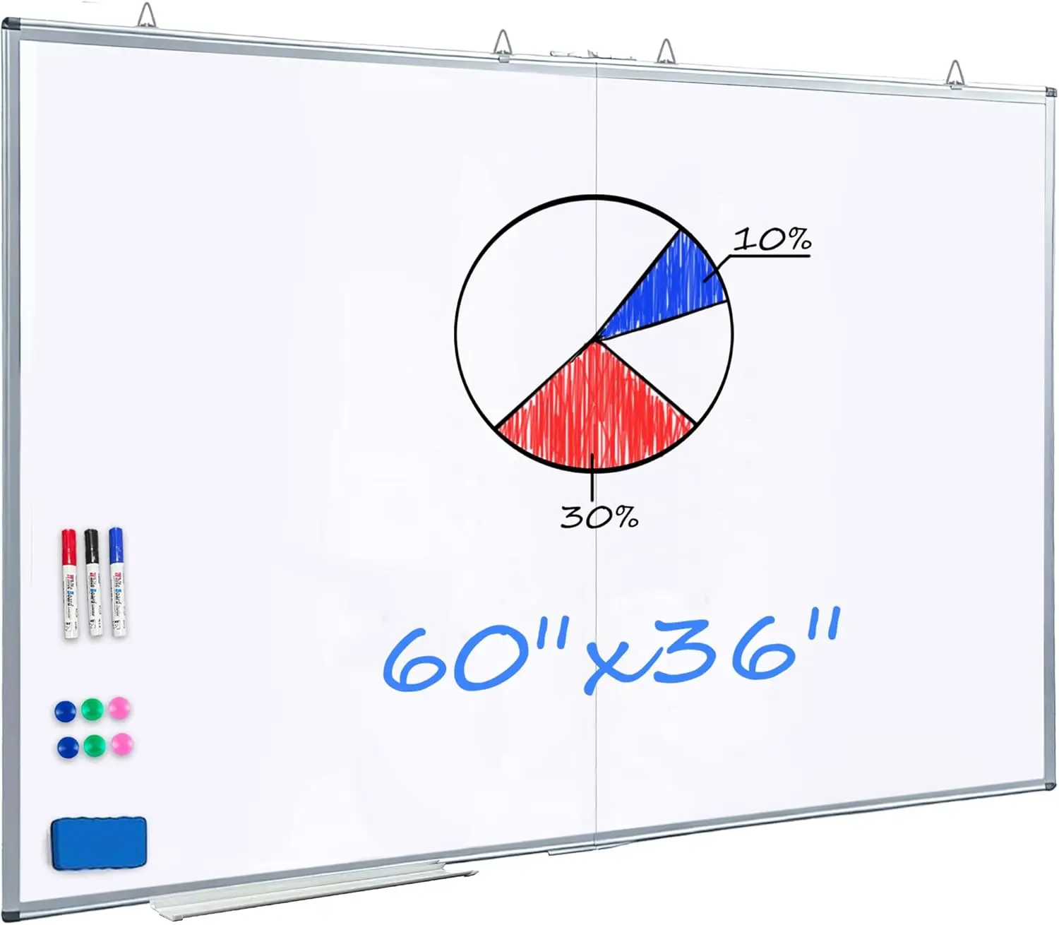 

Large Magnetic Dry Erase White Board 60x36 Inches Double Sided Foldable Portable