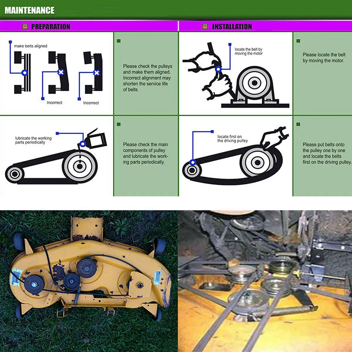 Courroie de Tondeuse en Fibre d'Aramide, pour John Deere GX20072 754-04219,954-04219 Cub Cadet 754-0641, 1/2x104 Pouces