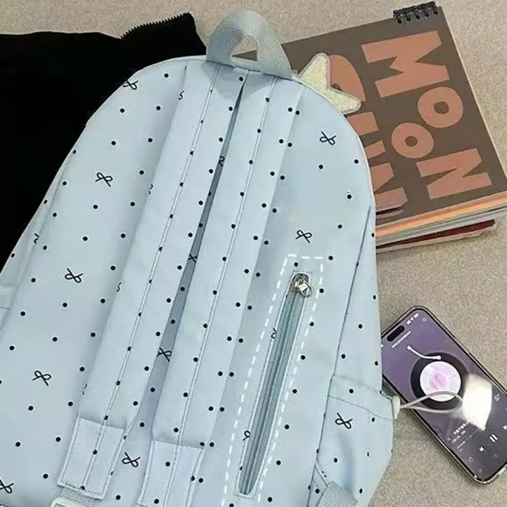 Cute Large Capacity Bow Backpack Ultra-light Nylon Students Bookbags Breathable Travel Bag
