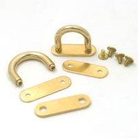 1piece Solid Brass D Ring Bag Anchor Arch Bridge Connector Buckle Leather Craft Bag Belt Strap Hanger Hooks with Screws Clamp