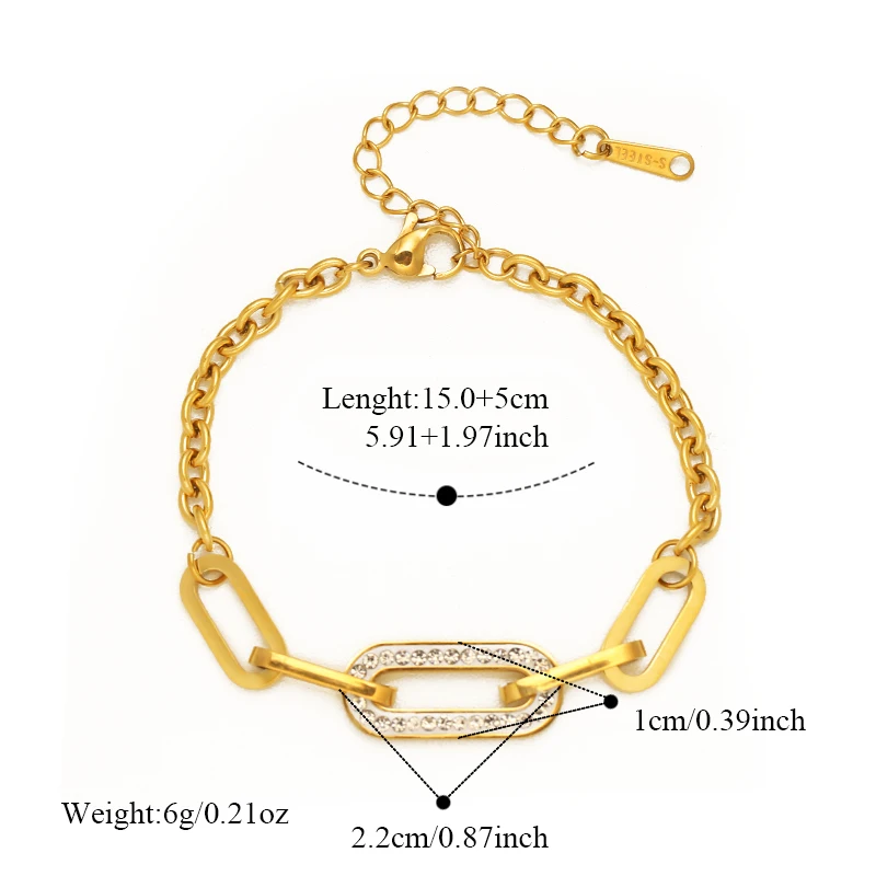 EILIECK 316L Edelstahl Luxus Gedrehtes Zirkonia Kettenarmband für Damen, Trendiges Handgelenk-Schmuckstück, Wasserdichtes Geschenk – Detail 7