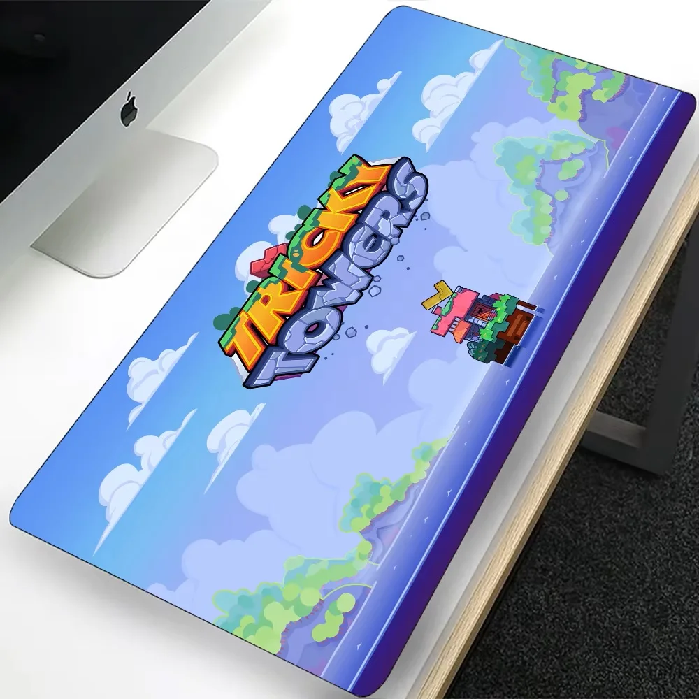 Tricky Towers Large Gaming Mouse Pad Computer Mousepad PC Gamer Laptop Mouse Mat Office Mausepad Silicone Keyboard Mat Desk Pad