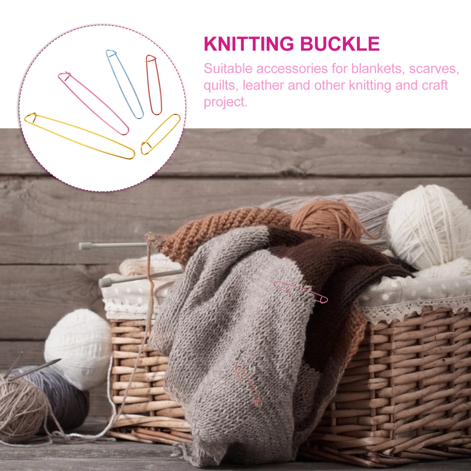 

10Pcs Anti-Slip Large Clip Stitch Mark Buckle Alloy Knitting Crochet Holder for DIY Yarn Crafts Scarf Blanket Projects