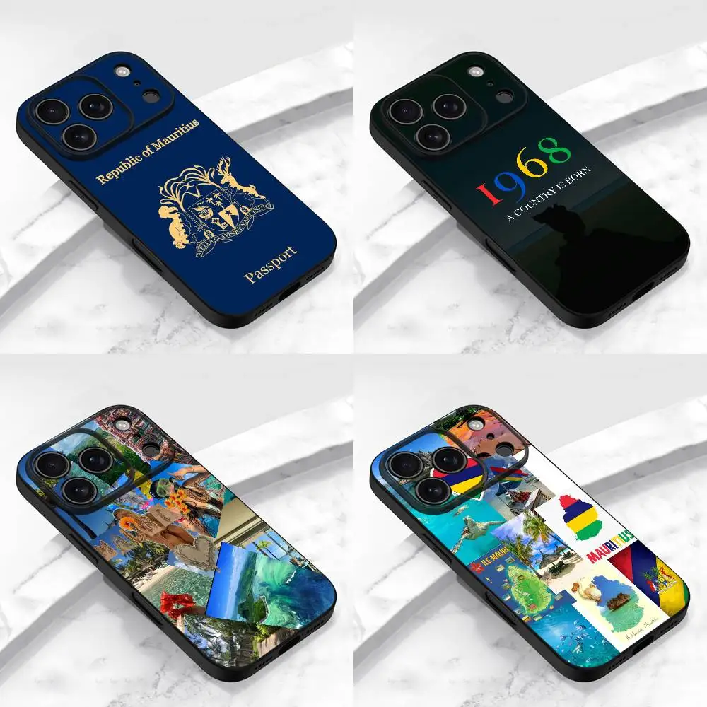 

Mauritius Passport Flag Travel Phone Case For iPhone 17,16,15,14,13,12,11,Pro,Max,Plus,E,Air,Mini Protective Black Cover