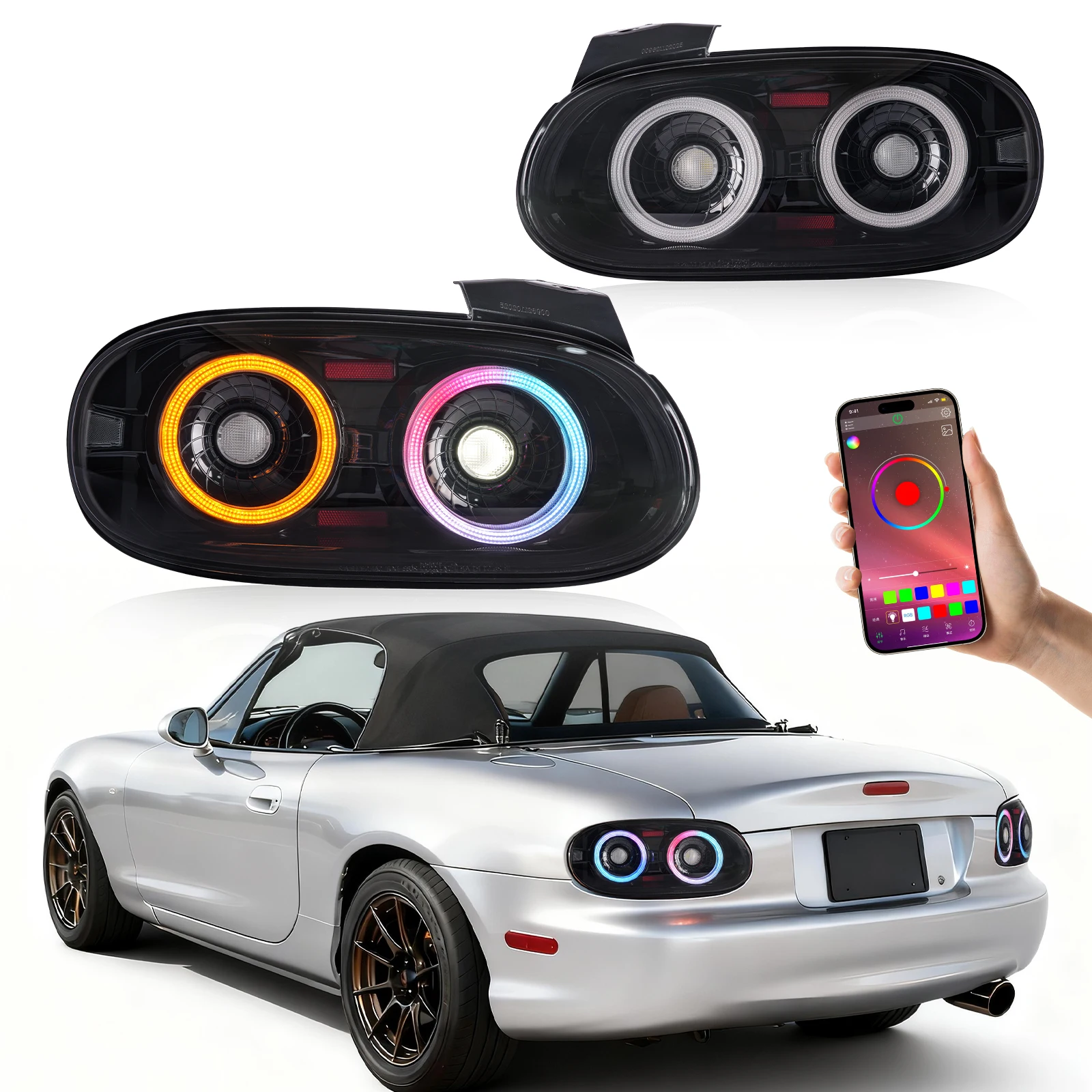 

Светодиодные задние фонари RGB с анимацией запуска для Mazda Miata MX-5 NB1 NB2 (1998-2005)