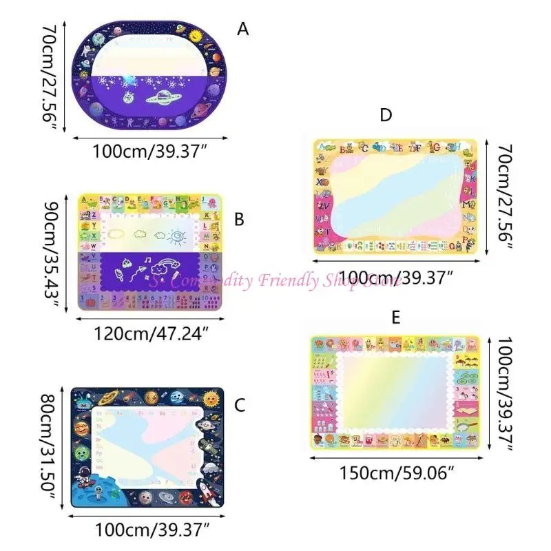 85AE Aqua Magic-Doodle-Mat Dziecięca mata do rysowania wodą Zabawka do malowania Płótno wodne z szablonem Pieczęć rolkowa Zabawa