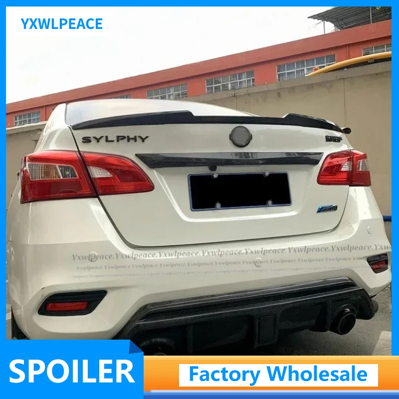 Para Nissan Sentra SYLPHY Spoiler 2013-2019 plástico ABS de alta calidad sin pintar Color alerón trasero del maletero Kit de carrocería Accesorios