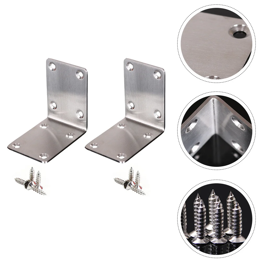 2 stuks roestvrijstalen hoekhoekbeugel 90 graden haakse fixer zware L-vorm ondersteuning voor tafelblad plankmeubilair