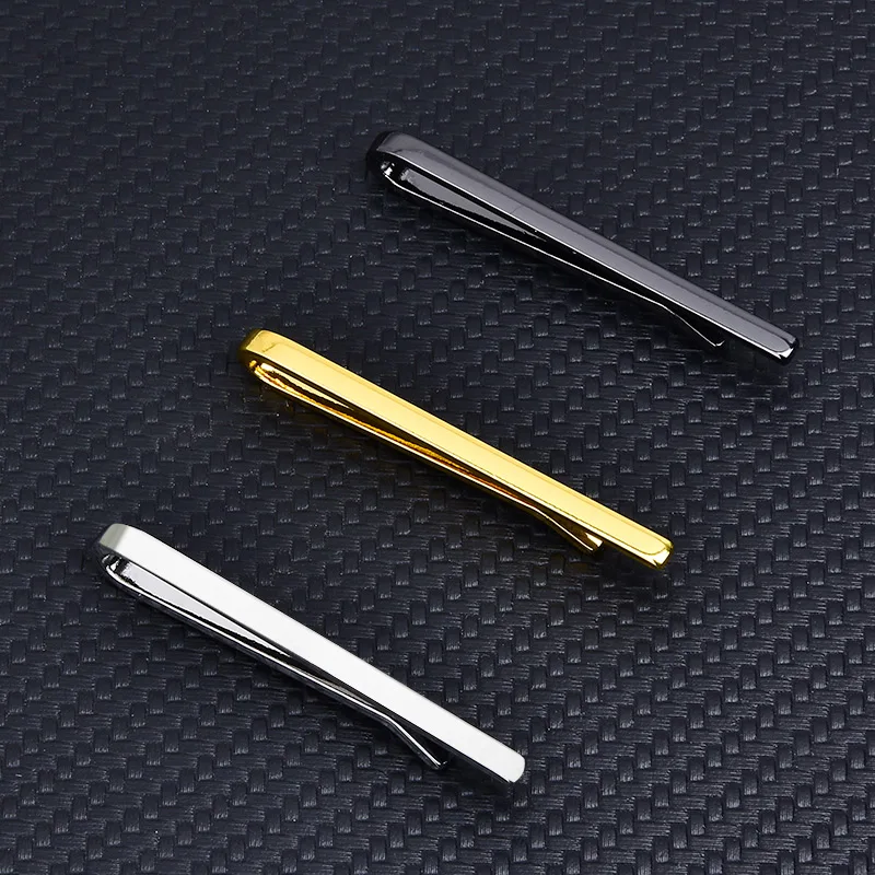 1 Piece of Men's Narrow Tie Clip Copper Fashion Thin small Silvery Golden Black Business Formal Wear