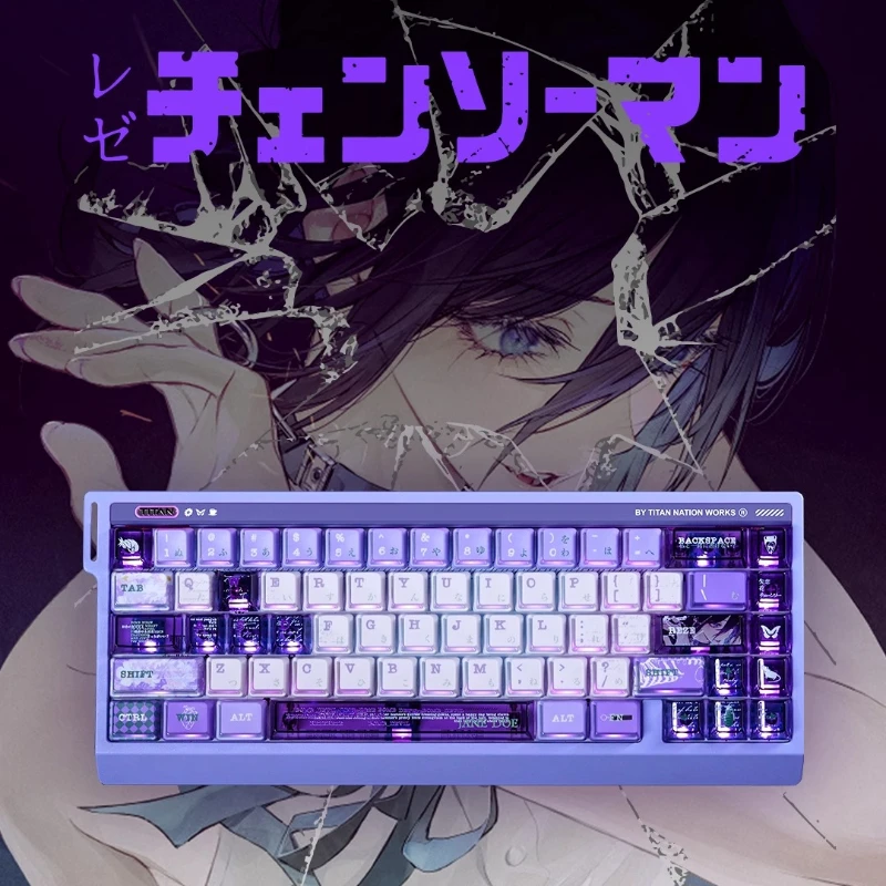 

TitanNation Reze Anime Keycap PBT Nuclear Power/Cherry Profile Keycaps PC Translucent Custom MX Key Caps DIY Mechanical Keyboard