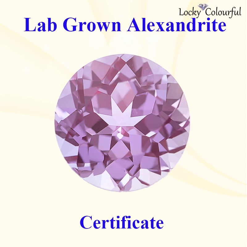 

Lab Grown Alexandrite Stone Purple Color Round Shape Charms Selectable AGL Certificate Beads for Diy Jewelry Making Materials