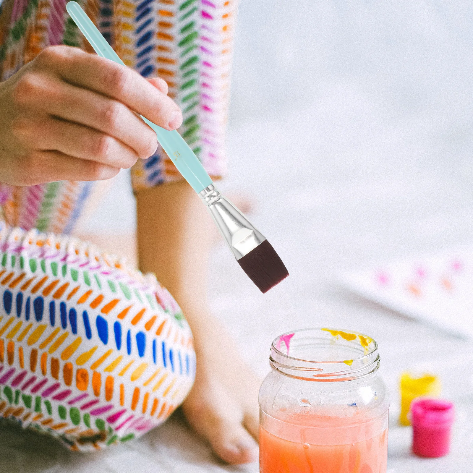 Ölpinselbrett-Set, Pinselfilz, tragbar durch Pinsel, ergonomische Malerei, großes Büro