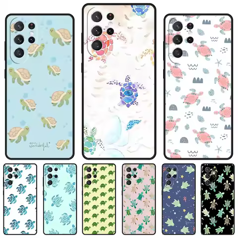 Ocean Sea Turtle phone case For Samsung Galaxy S24 S23 S22 Ultra Note 10 20 Plus S8 S9 S10 S20 S21 FE Cover