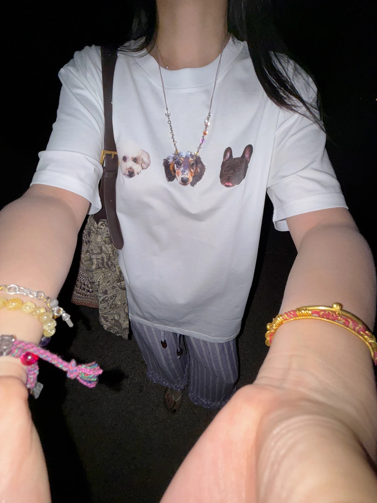 

TZCO Summer Original Cotton T-irt Tee Little Dogs Cute Print Casual Boyfriend Sle ort Sve Women's Faion