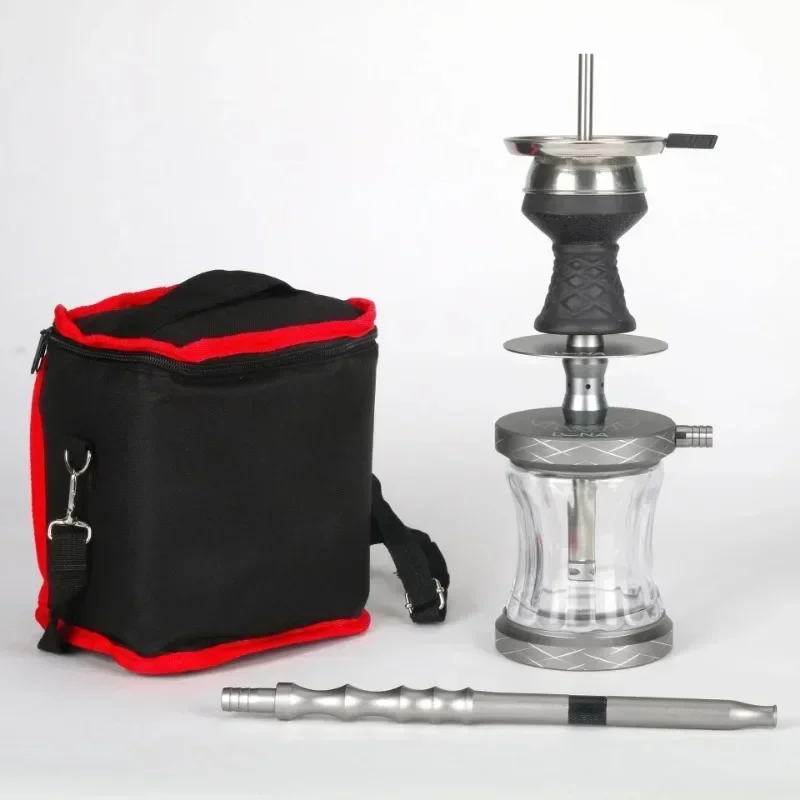 Portable Mini Hookah Hookah Single Aluminum Alloy Tube Paint Complete Set Including Hose Glass