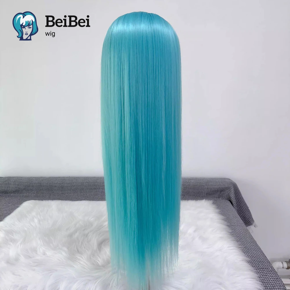 Mint Wig for Women Long 13*4 Straight Synthetic Lace Front Wig High Quality Light Blue Hair Wig Lace Front Wigs Cosplay Pelucas