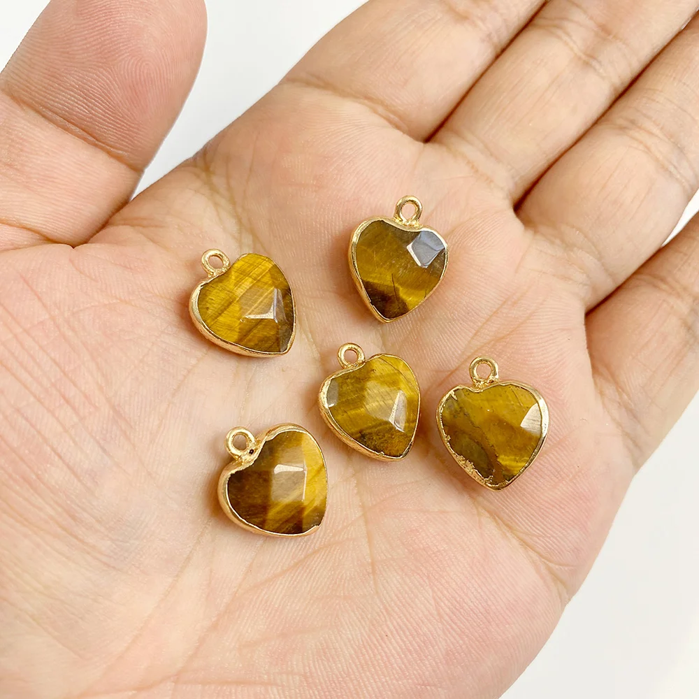2PCS/Lot Natural StoneTiger Eye Pendant Reiki Healing Wealth Luckly Confidence Gems Charms Pendant For Jewelry Making DIY Supply - view 2