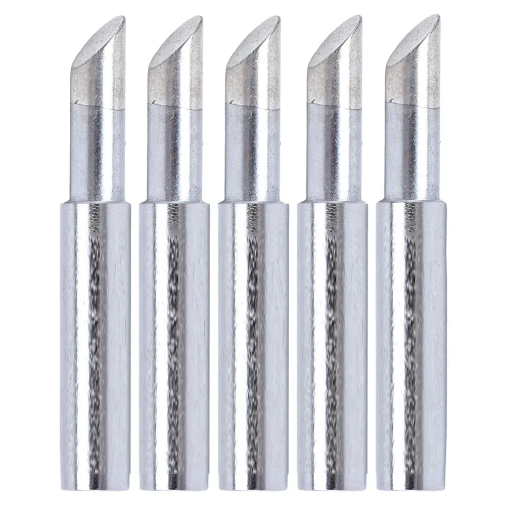 5PCS Silver Soldering Iron Tip 900M-T-5C 4mm Inner Diameter Soldering Iron Pure Copper Welding Tips 5C Type Soldering Iron Tip