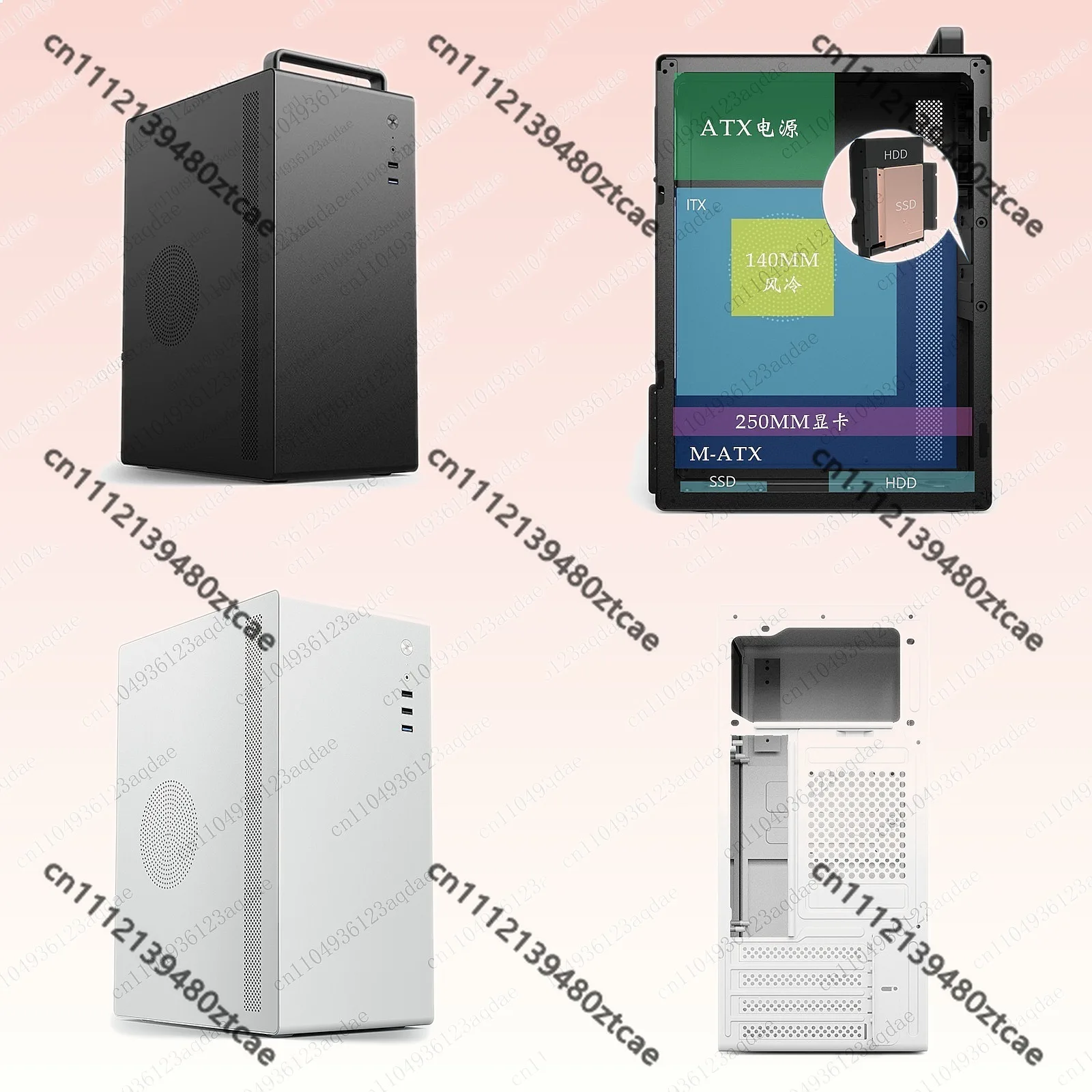 v200-sff-office-desktop-pc-case-m-atx-itx-06mm-spcc-steel-with-handle-support-atx-psu