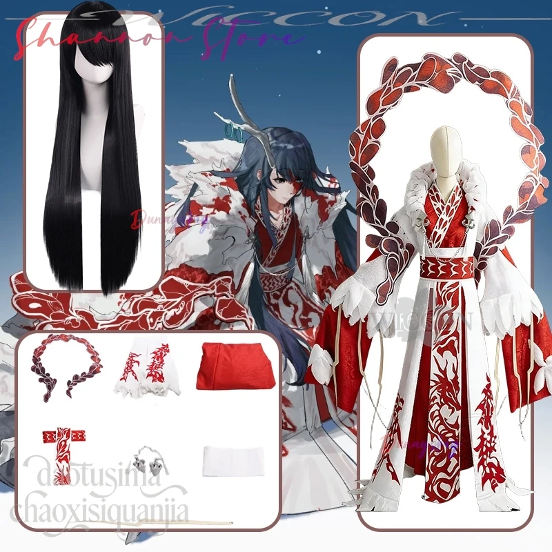 Слезы из тьмяного крови Хун Лу Косплей תח Fiskת너 Limbus Company Костюм Китайские стили Белый Красный Ханфу Длинное платье Пальто