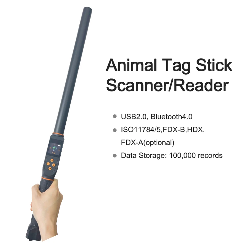 livestock HDX cattle cow ear tag health monitor temperature microchip scanner bluetooth-compatible RFID stick reader long range