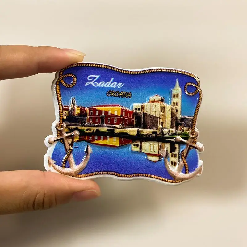 

Croatia Zadar Cityscape Landmark 3D Resin Fridge Magnet Decoración Hogar Magnets for Fridge Cute Home Decor Items